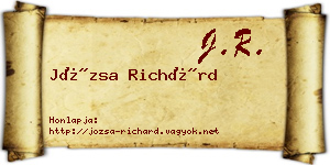 Józsa Richárd névjegykártya